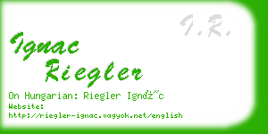 ignac riegler business card